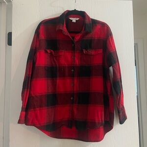 Old Navy Red and Black Plaid Shirt